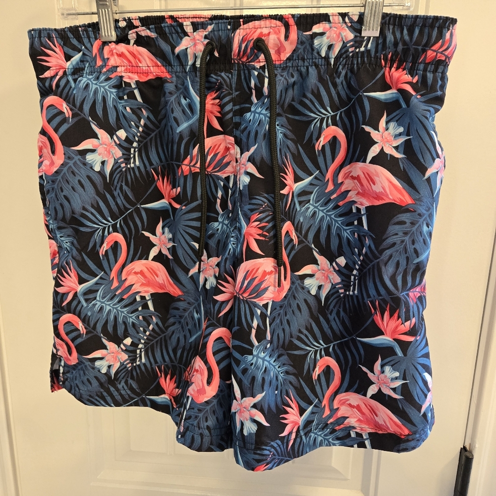 George flamingo swim trunks